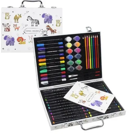Набор для детского творчества и рисования Inspire Children в алюминиевом чемоданчике 48 предметов - фото 2