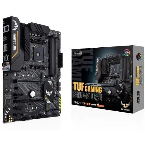 Материнская плата Asus TUF Gaming AM4 (B450) B450-PLUS II, B450, 4xDDR4, CrossFire, Int.Video(CPU), 6xSATA3, 2xM. 2, 1xPCI-E 16x 3.0, 1xPCI-E 16x 2.0, 3xPCI-E 1x 2.0, ALC S1200A, L8200A, 8xUSB3.2/4xUSB2.0, HDMI/DP, ATX - фото 2