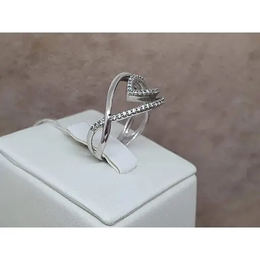 Серебряное кольцо Агни ОКТАВА с фианитами. 1163/1Р-CZ 17,5 - фото 3