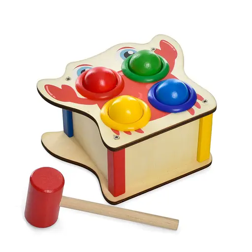 Дерев'яна іграшка стукачка "Крабик" Limo Toy MD 1682B, молоток - фото 1