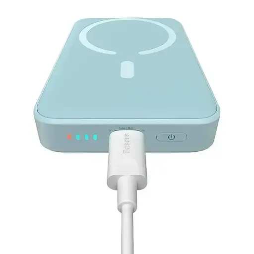 Магнітний портативний павербанк із бездротовою зарядкою Baseus Magnetic 20 W 10000 mAh для iPhone блакитний - фото 5