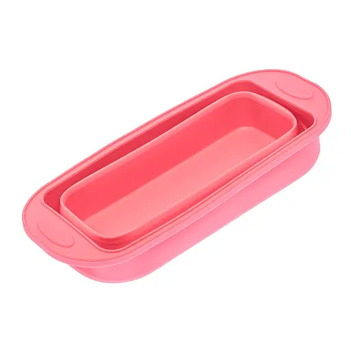 Форма для выпечки хлеба силиконовая 29.5х12.3х11 см, Profsil Розовый 86645 - фото 4