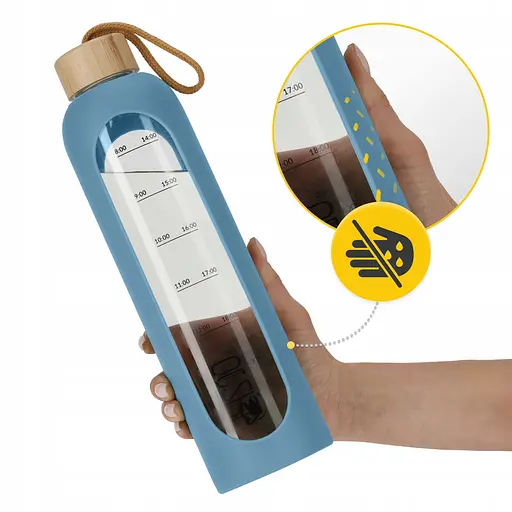 Пляшка для води 4FIZJO спортивна 1000 мл скляна Blue (P-5905973403894) - фото 3