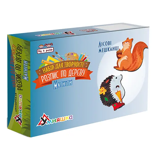 Набор детского творчества Роспись по дереву «Магниты-лесные жители» Умняшка РД-006 - фото 1