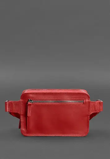 Шкіряна жіноча поясна сумка Dropbag Mini червона - фото 4