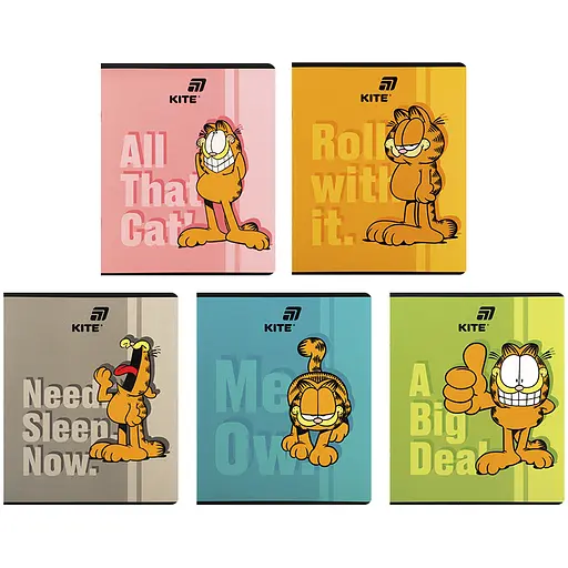 Набор тетрадей Kite Garfield 20 шт. 24 листа в клеточку (GF26-238) - фото 1