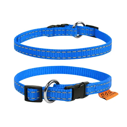 Ошейник "Dog Extreme" из нейлона регулируемый (ширина 10мм длина 20-30см) голубой