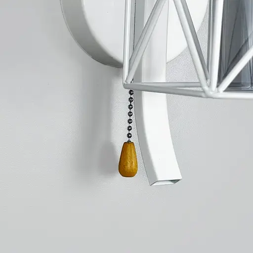 Металлическое бра в стиле Лофт в белом корпусе 28х17 см с плафоном Line F Арт. 8180/1W WT+GR - фото 4