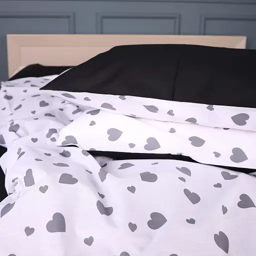 Простыня MirSon Kids Time 17-0669 Black and White Love 60х120 см на резинке бязь высота 10 см (2200010180459) - фото 5