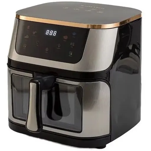 Аэрофритюрница безмасляная Henschll на 12л электрическая с сенсорным управлением 3600Вт Черный - фото 1