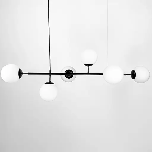 Люстра видовжена в чорному корпусі на 6 плафонів (тип A) Line.F SGJ 7/6A BK+BK - фото 5