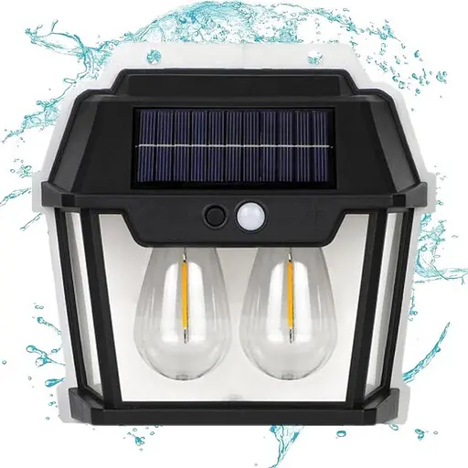 Мощный настенный солнечный светильник с датчиком движения Solar HW-999-2 аккумуляторный уличный фонарь Черный - фото 2