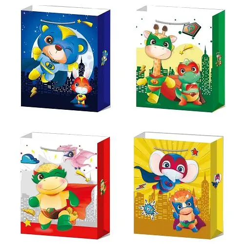 Пакет подарочный бумажный M Superheroes 3D, 26x32x10 см, 6 шт. в упаковке, R94915-M