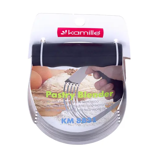 Резак для теста из нержавеющей стали с силиконовой ручкой для печенья и песочной крошки, Kamille Серебристый 87012 - фото 8