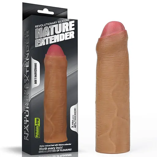 Насадка на пеніс Revolutionary Silicone Nature Extender Add 1" 16.5 см (коричневий)