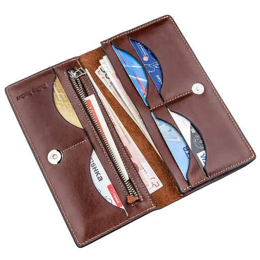 Кожаный портмоне Grande Pelle 9.5х20х3 см acs0015779 - фото 3