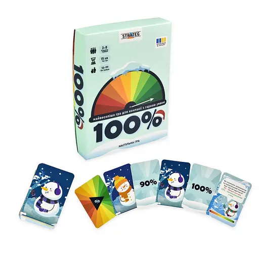 Настільна гра "100%" Strateg 30802 гральні картки 98 штук, інструкція - фото 2
