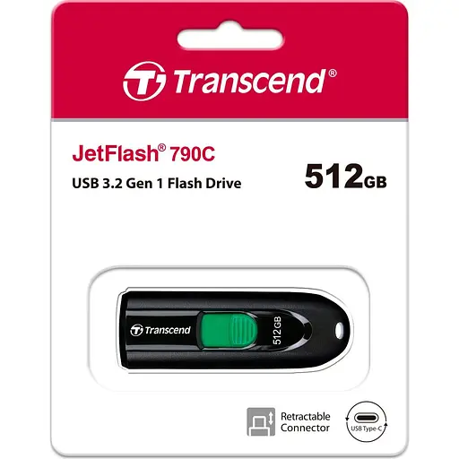 Флеш-накопичувач Transcend 512Gb JetFlash 790C USB3.2 (TS512GJF790C) 500 (FFUFTR02141) - фото 4