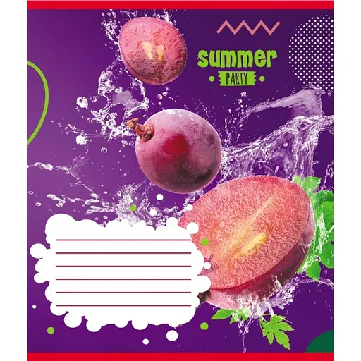 Зошит учнівський "Фрукти у воді" Leader 024-550016K-5 в клітинку, 24 аркуші - фото 1