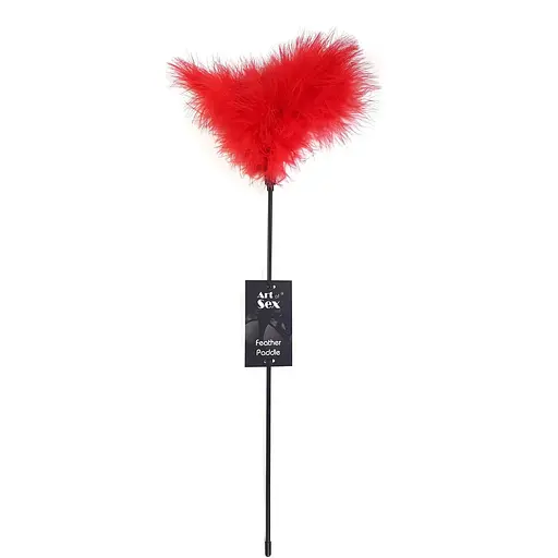 Лоскітка Art of Sex - FeaTher Paddle червона - фото 3