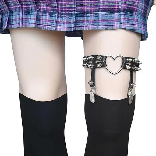 Підв'язки для панчіх на ноги з шипами та сердечком, 2 шт. - фото 3