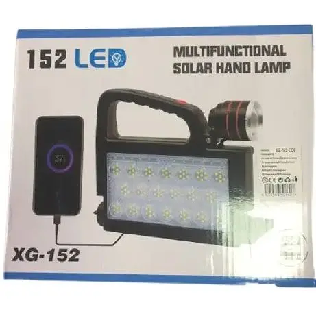 Ліхтар акумуляторний Solar Multifuctional XG-152 кемпінговий переносний 6 режимів 2 USB-вихода сонячна батарея - фото 3