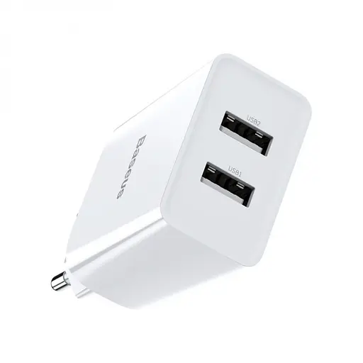 Зарядний пристрій Baseus Speed Mini Dual USB 10.5W Білий (CCFS-R02) - фото 4