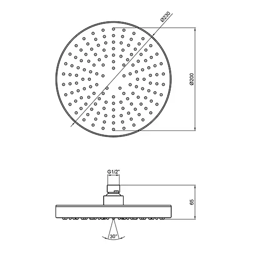 Верхний душ Qtap Hlavova A228O1ZBB, Черный - фото 2