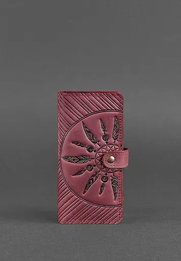 Шкіряне жіноче бордове портмоне 7.0 Інді - фото 3