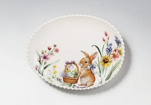 Блюдо порцелянове у формі яйця BonaDi Easter Melody 27.5х22 см (K243) - фото 2