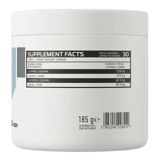 Амінокислота BCAA OstroVit BCAA + Glutamine, 150 капсул - фото 2