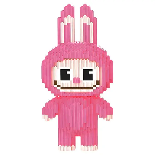 Дитячий конструктор Magic Blocks Зайчик Лабубу Малиновий на 3132 деталі (9186)