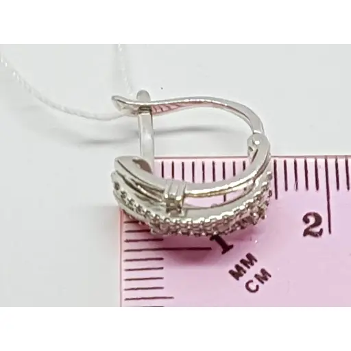 Золотые серьги Столичная Ювелирная Фабрика с фианитами. 110185Б - фото 4