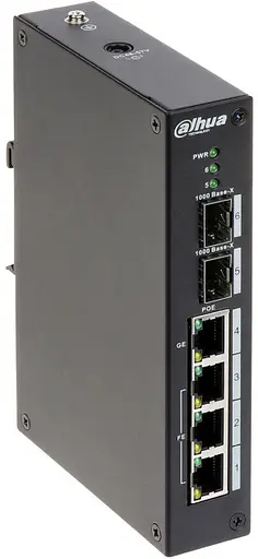 Управляемый POE коммутатор Dahua DH-PFS4206-4P-96 с 3 портами POE 100Мбит + 1 порт POE 1000Мбит + 2 порта SFP