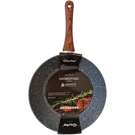 Сковорода глубокая Gusto GT-2103-24 покрытие Granite 24x6.8 см (77331)