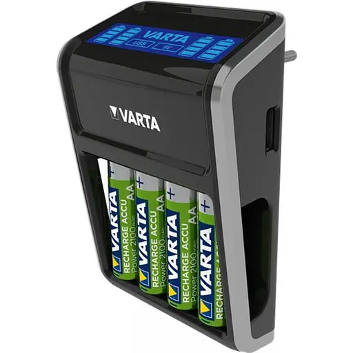 Зарядное устройство для аккумуляторов Varta LCD PLUG CHARGER +4*AA 2100 mAh (57687101441) - фото 3