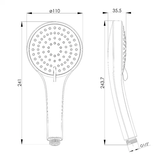 Ручной душ Imprese 110 мм, 3 режима хром f03600101BD, Хром - фото 2