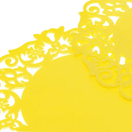 Підставка мереживна силіконова під гаряче килимок для чашки банки 15 см (комплект з 2 шт.), Kitchen Master Жовтий 85115 - фото 9