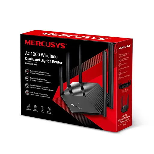 Бездротовий маршрутизатор - роутер 2 діапазонний Mercusys MR50G AC1900 - фото 3