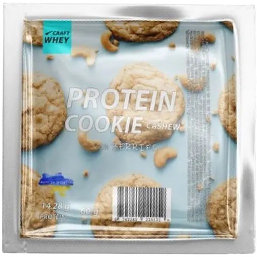 Набор печенья протеинового Craft Whey: Chocolate + Red Velvet + Oatmeal + Nuts Mix + Marshmallow + Coconut + Cherry + Cashew + Candy + Black 580 г (9 шт. 60 г + 1 шт. 40 г) - фото 9