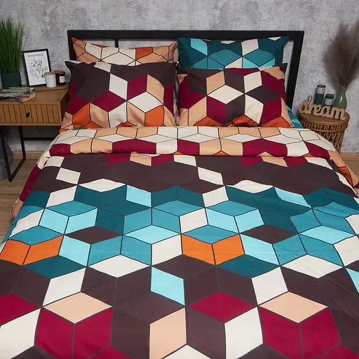 Комплект постельного белья Moon&Star Микросатин Premium Modern Chaos Двуспальный 175х210 наволочки 2х70х70 - фото 4