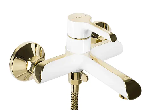Змішувач для ванни Rea Melia white gold настінний з виливом REA-B2710 Білий - фото 2