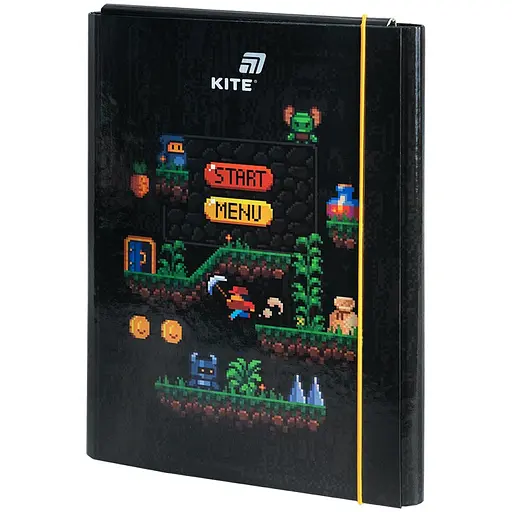 Папка для работы Kite Pixel Game А4 на резинке (K25-213-2)