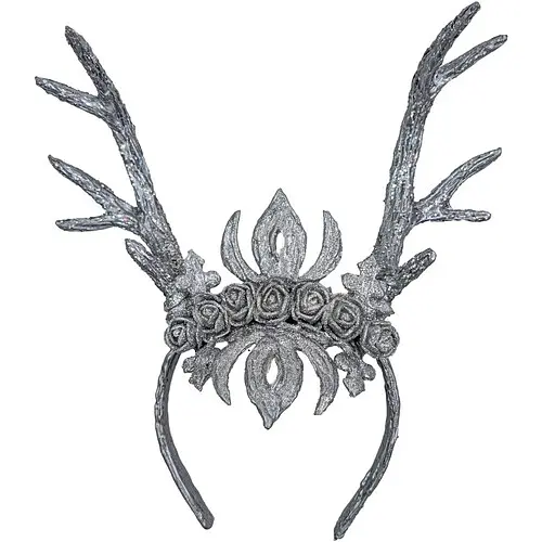 Рога Серебристый олень на обруче - фото 1