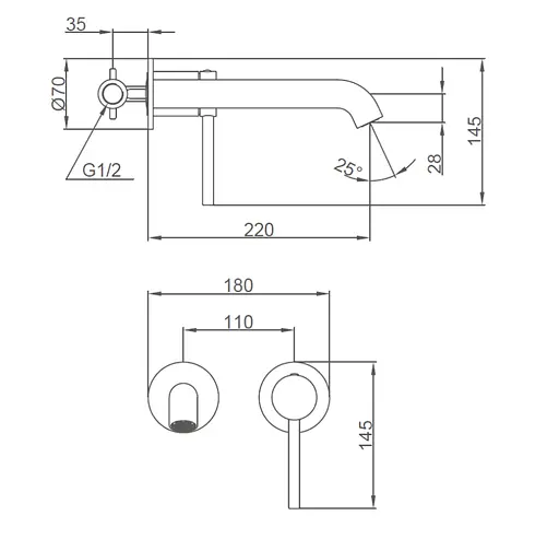 Вбудований змішувач для раковини Gappo G1206-9 сірий Gungrey Графітовий хром - фото 5
