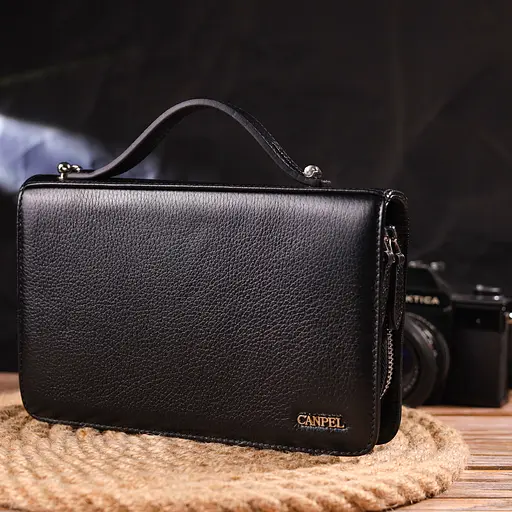 Барсетка кожаная мужская Canpellini 21,5х13,5х4 см sum0022446 - фото 8