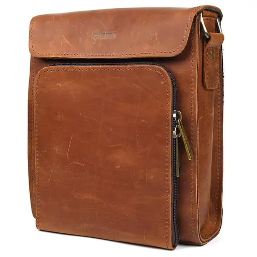 Чоловіча шкіряна сумка через плече TARWA 26х22х6 см sum0025774 - фото 4