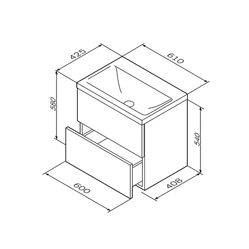 Тумба з умивальником AM.PM Gem підвісна 60 см білий MGA-FHX06022WG-WCC0602WG Білий - фото 8