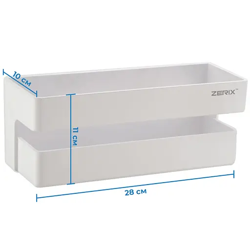 Полка Zerix пластиковая A8042 ZX2814, Белый - фото 2