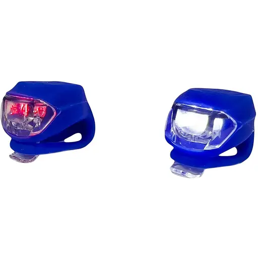 Ліхтар блимавка комплект Good Bike Silicon LED в силіконовому корпусі 2 шт. сині (92325Blue-IS)